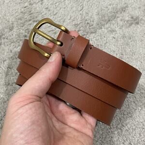 NEW Frye Cognac Brown Belt 25MM Flat Strap W/ Leather Loop Plus Size 1X / 2X